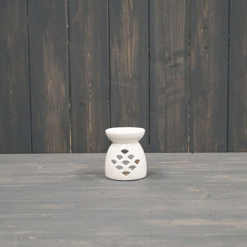 Small White Ceramic Wax/Oil Burner detail page